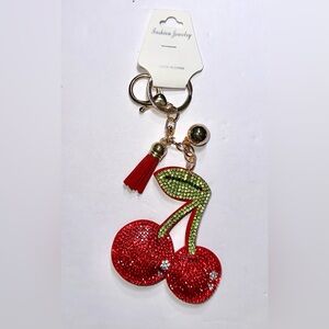 NWT CHERRY keychain/purse charm